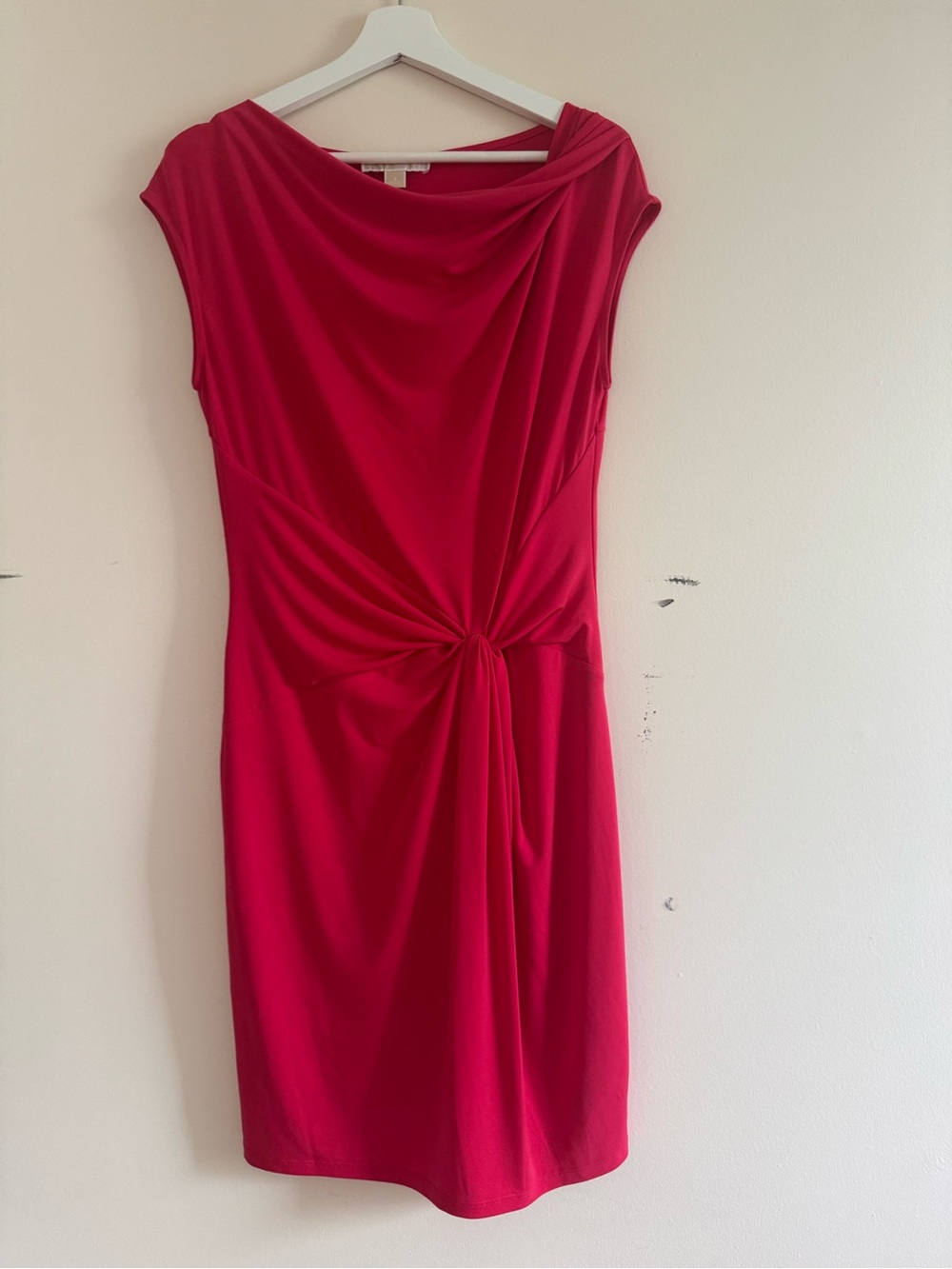 Michael Kors Pink Knot-Front Midi Dress